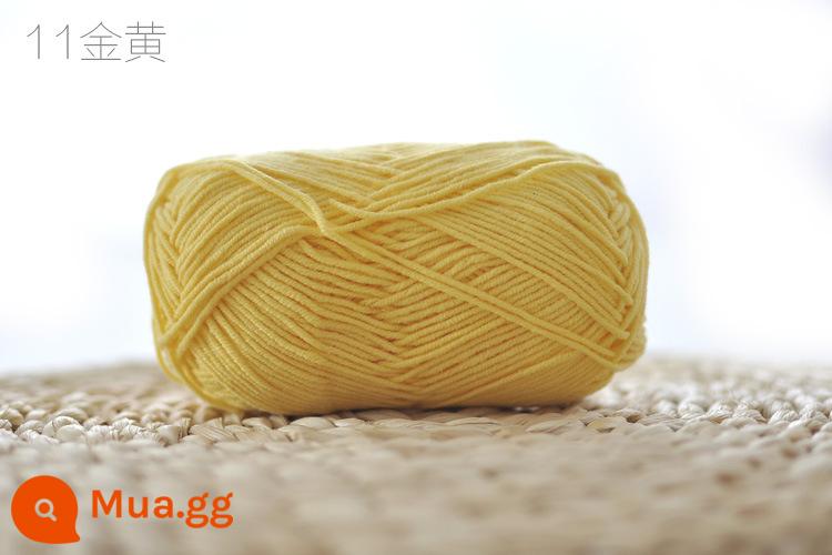 Xue Feier búp bê dễ thương 4 sợi sữa sợi cotton handmade DIY dệt kim móc búp bê sợi cotton bé len bóng bé - 11 vàng