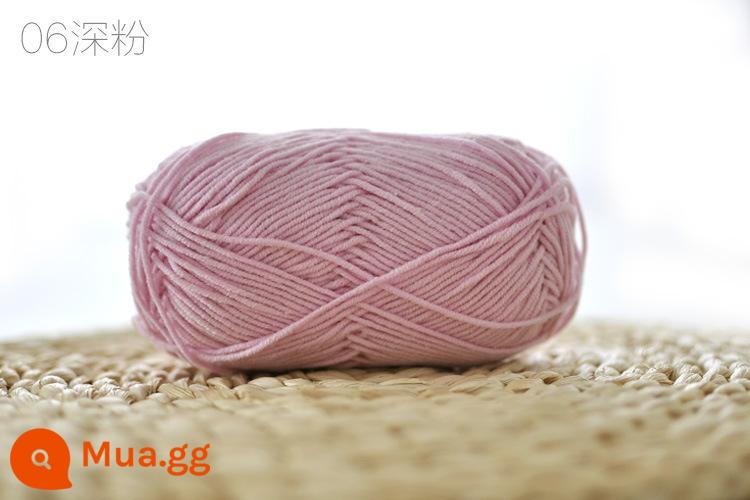 Xue Feier búp bê dễ thương 4 sợi sữa sợi cotton handmade DIY dệt kim móc búp bê sợi cotton bé len bóng bé - 06 hồng đậm