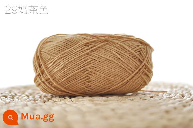 Xue Feier búp bê dễ thương 4 sợi sữa sợi cotton handmade DIY dệt kim móc búp bê sợi cotton bé len bóng bé - trà sữa 29