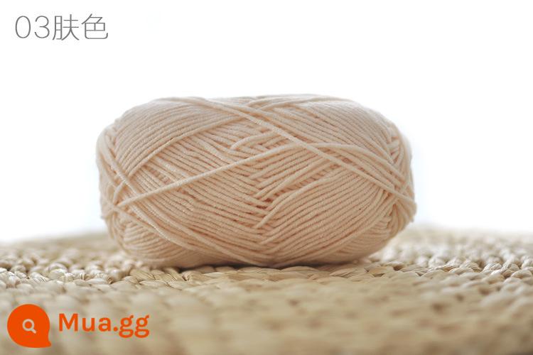 Xue Feier búp bê dễ thương 4 sợi sữa sợi cotton handmade DIY dệt kim móc búp bê sợi cotton bé len bóng bé - 03 màu da