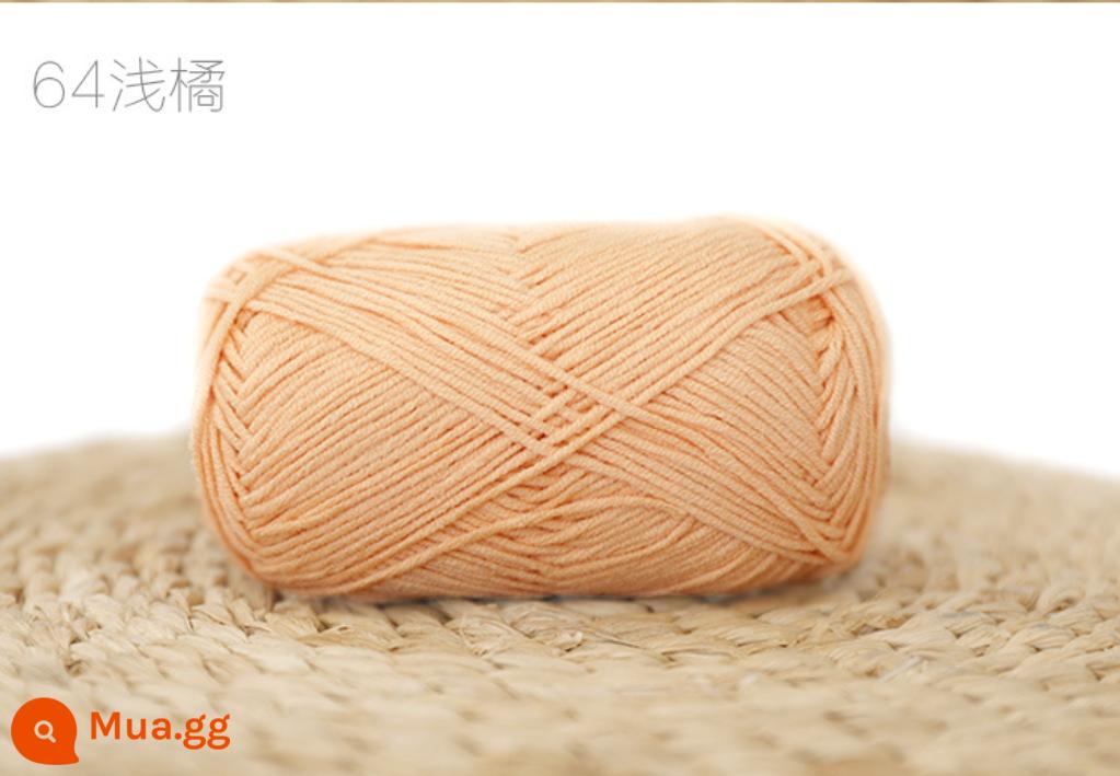 Xue Feier búp bê dễ thương 4 sợi sữa sợi cotton handmade DIY dệt kim móc búp bê sợi cotton bé len bóng bé - Cam 64