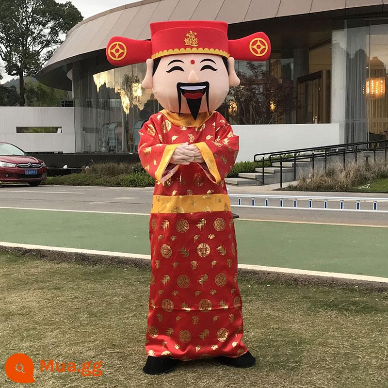 Năm của bộ quần áo múa rối phim hoạt hình thỏ Masro Mascot Hoạt động thủ đô năm mới Thần năm mới Thỏ tùy chỉnh Đạo cụ quần áo Doll - Thần tài đỏ - chữ tóc