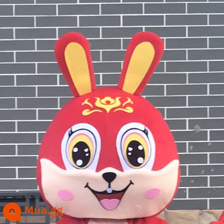 Năm của bộ quần áo múa rối phim hoạt hình thỏ Masro Mascot Hoạt động thủ đô năm mới Thần năm mới Thỏ tùy chỉnh Đạo cụ quần áo Doll - Mui xe đơn—ghi chú kiểu