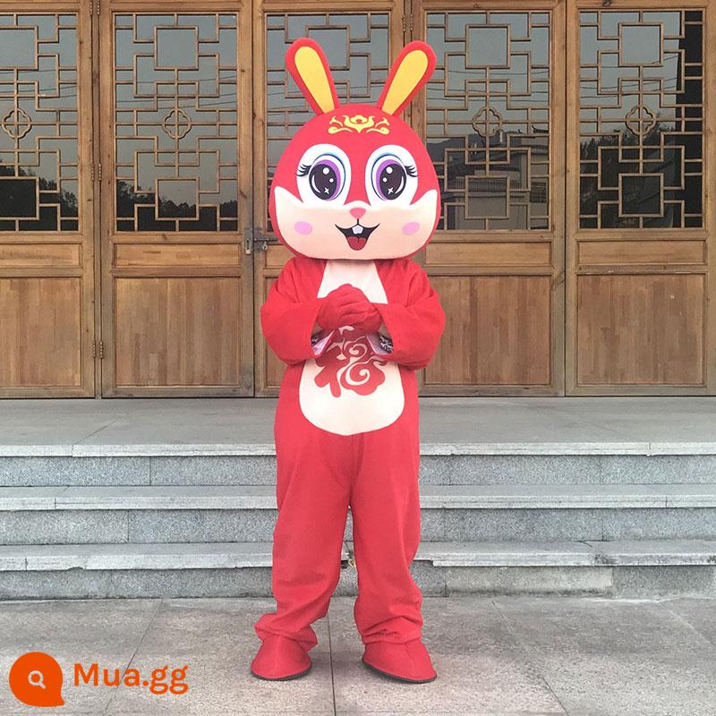 Năm của bộ quần áo múa rối phim hoạt hình thỏ Masro Mascot Hoạt động thủ đô năm mới Thần năm mới Thỏ tùy chỉnh Đạo cụ quần áo Doll - Thỏ may mắn