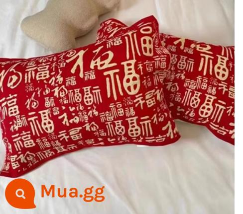 Khăn gối lớn nguyên chất bông gạc gối khăn người lớn nhà bé trai bẩn sinh viên kẻ sọc hoạt hình dày cặp đôi - Wanfu [dày bốn lớp, hai gói] 52*78 cm