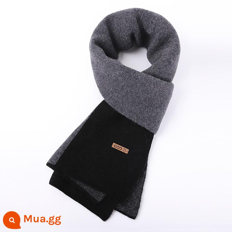 Mani Cao Cấp Khăn Choàng Cashmere Nam Thu Đông Kẻ Sọc Dày Ấm Khăn Len Ngày Bé Trai Hộp Quà Tặng - S11 đen xám