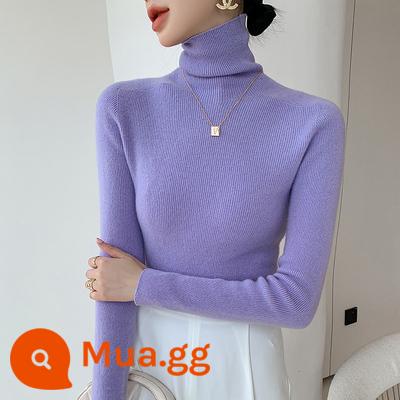 Gao Ning Knit Áo len phụ nữ vào mùa thu và mùa đông với áo sơ mi dưới da cao cho thấy áo len mỏng trong mùa đông đặc cashmere dày cashmere - Màu tím [bộ ngực đẹp với fufu/ngực rên rỉ/áo có hốc kiểu Pháp nhẹ nhàng và quen thuộc/giảm béo/sang trọng, ngọt ngào và cay/eo thon, ngọt ngào và cay/eo thắt lưng/không khí/Phong cách Hàn Quốc/Phong cách rừng/Tây Âu cao cấp -hàng phong cách/kiểu ngắn siêu hot/bm]