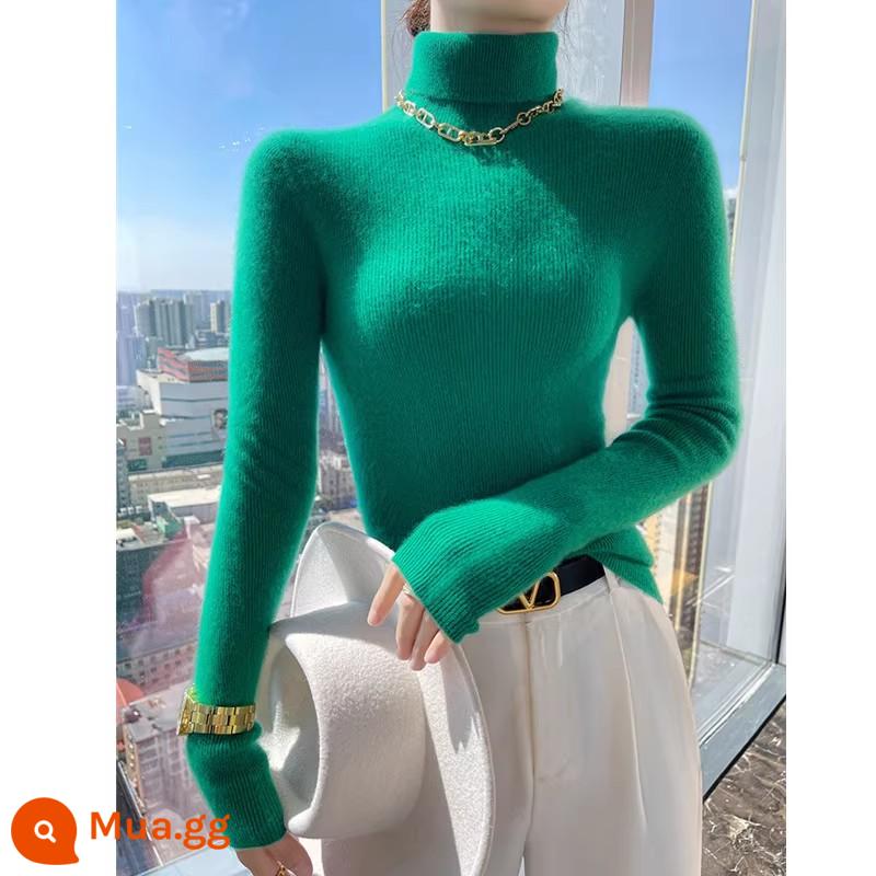 Áo sơ mi len cổ lọ màu trắng có đáy cho nữ mùa thu đông dày mỏng vừa vặn với áo len cashmere áo len dệt kim hàng đầu bó sát - Rừng xanh [Phong cách retro lười biếng của Pháp/Nhật Bản/mềm mại và sáp/phong cách nhẹ nhàng/sang trọng và độc đáo/quần áo mùa thu/đầu thu/xuân và thu/mùa thu và mùa đông/mùa thu/đầu thu/phong cách nóng bỏng mới 2023/phong cách xa lánh/phong cách sữa trang phục/nước Đức xinh đẹp]