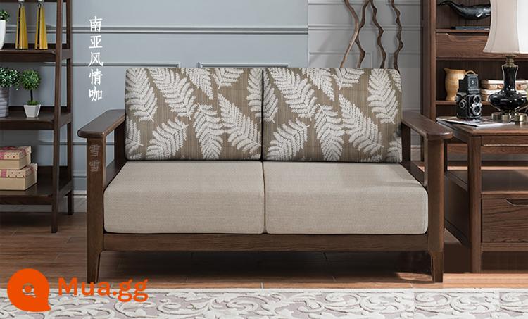 Vỏ ghế sofa bằng gỗ nguyên khối tùy chỉnh, vỏ bọc phổ quát bao gồm tất cả, đệm phổ quát vải lanh Trung Quốc, bọc ghế sofa tùy chỉnh - Cà phê xám cà phê phong cách Nam Á