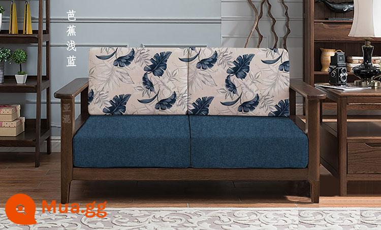 Vỏ ghế sofa bằng gỗ nguyên khối tùy chỉnh, vỏ bọc phổ quát bao gồm tất cả, đệm phổ quát vải lanh Trung Quốc, bọc ghế sofa tùy chỉnh - màu xanh chuối vừa phải màu xanh nhạt