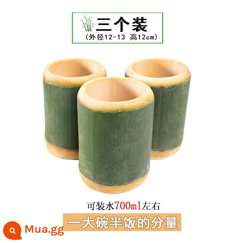 Ống tre tươi Nanzhu ống tre tự nhiên cốc gạo hộ gia đình hấp ống gạo bể sinh thái ban đầu cốc nước thương mại hiện đã được tùy chỉnh - Đường kính ngoài 12-13cm, cao 12cm, bộ 3 cái