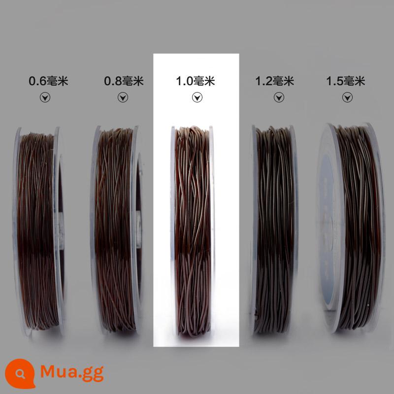 Pha Lê Trong Suốt Tay Dây Thun Dây Đính Hạt Tay Dây Cao Su Văn Bản Chơi Dây Dây Câu Đính Hạt Gân - Nâu 1mm/cuộn lớn khoảng 38 mét