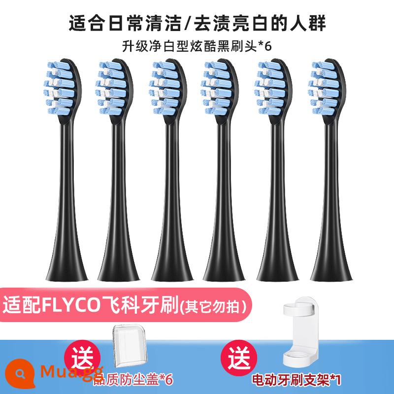 TEETIPS thích ứng với đầu bàn chải đánh răng điện Flyco TH01/FT7105/7108/7205 thay thế đa năng - Nâng cấp 6 gói trắng tinh và đen ngầu