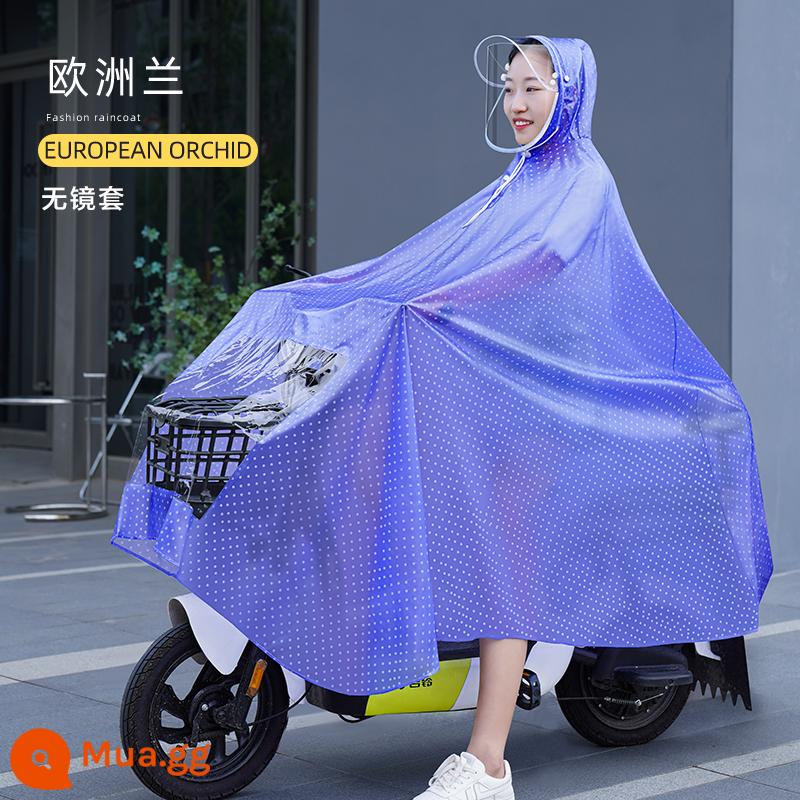 Áo mưa xe điện ắc quy ô tô nữ xe máy mới đặc biệt thân dài áo mưa chống bão poncho - Vỏ không gương - xanh Châu Âu