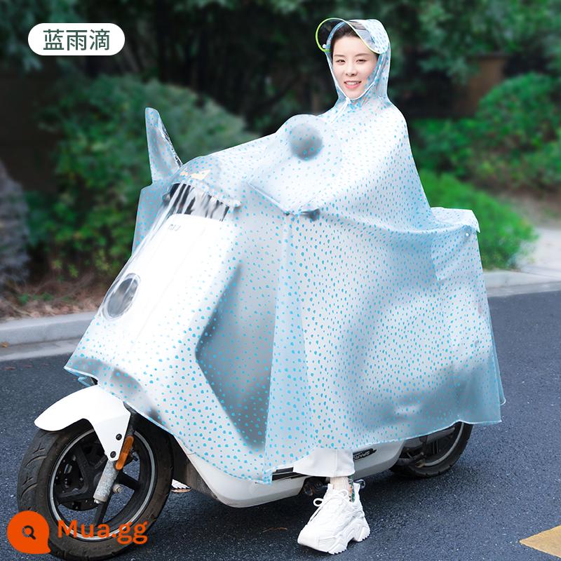 Áo mưa xe điện ắc quy ô tô nữ xe máy mới đặc biệt thân dài áo mưa chống bão poncho - Với những hạt mưa xanh phủ gương