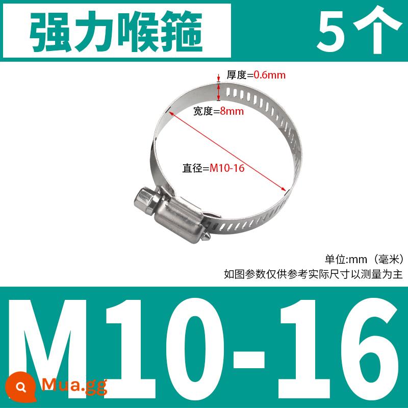 Ống thép không gỉ 304 vòng lắp đặt nhanh chóng ống dẫn khí khóa vòng mạnh mẽ ống nước kẹp ống kẹp vòng cố định kẹp ống vòng - M10-16 (đường kính) * 5 miếng