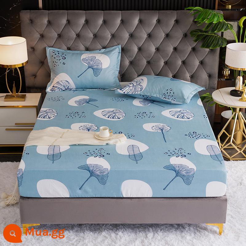 Túi trải giường bằng cotton dày dặn, ga trải giường bằng vải cotton một mảnh, nệm 1,8m, túi trải giường chống trượt 1,5 bộ ga trải giường trọn gói, bộ 3 món - Hương thơm thì thầm trong mơ