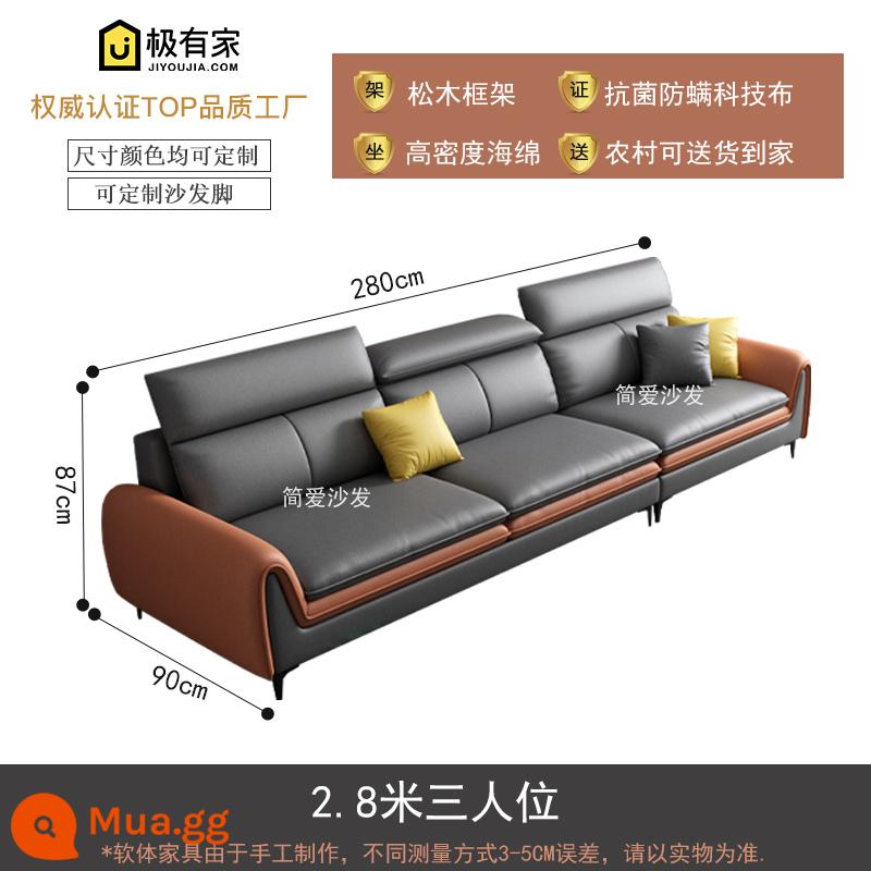 Rửa nano -Tech vải sofa sofa ánh sáng nordic sang trọng phòng khách hiện đại tối giản căn hộ nhỏ - 2,8 mét cho ba người