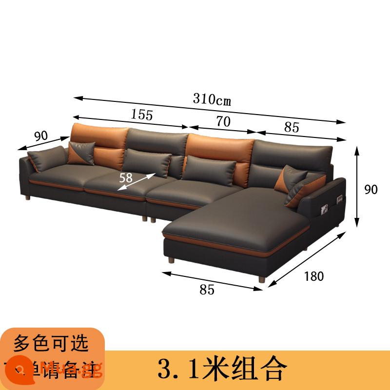 Công nghệ có thể giặt Sofa Vải Phòng khách Bắc Âu Đơn giản Hiện đại Ngôi nhà nhỏ Ba người Tháo lắp và Giặt lưới Người nổi tiếng Nội thất cao su - 3,1m kết hợp