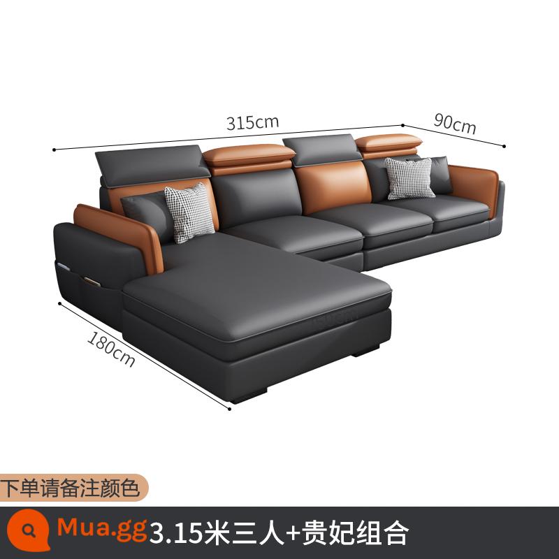 2022 công nghệ mới phổ biến sofa vải căn hộ nhỏ kết hợp hiện đại tối giản phòng khách cao su ánh sáng nội thất sang trọng - 3,15 mét cho ba người + phi tần