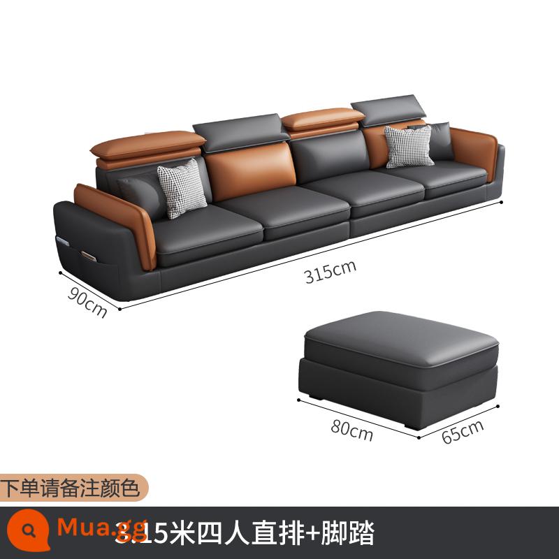 2022 công nghệ mới phổ biến sofa vải căn hộ nhỏ kết hợp hiện đại tối giản phòng khách cao su ánh sáng nội thất sang trọng - 3,15m dành cho bốn người + bàn đạp