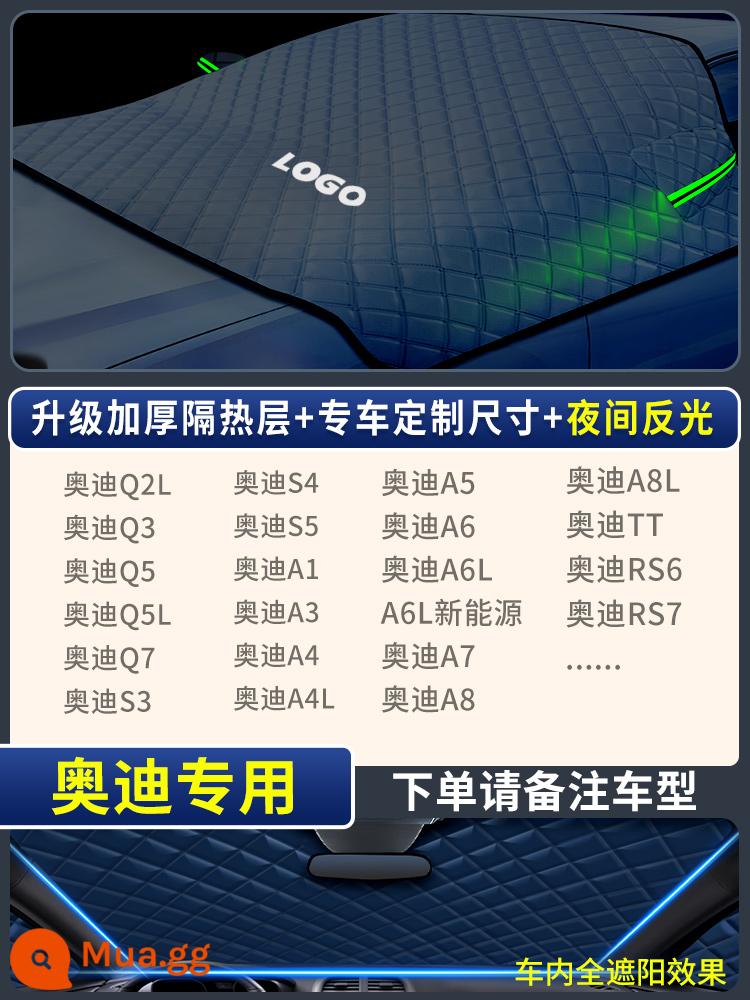 Kính chắn gió phía trước ô tô chống sương giá chống đóng băng chống tuyết phủ tuyết dày che ô tô cửa sổ kính chắn gió mùa đông vải mùa đông - [Áp dụng cho Audi] Xe đặc biệt + LOGO ◎ Thêm bông và làm dày lớp chống nắng và cách nhiệt