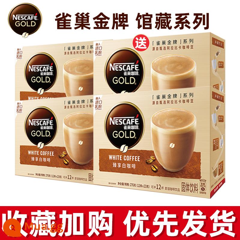 Nestle Gold Collection Cà phê trắng Cà phê hòa tan 3 trong 1 Cà phê trắng Silky Latte 12*3 Hộp - 3 hộp cà phê trắng + 1 hộp miễn phí [giao thực tế 4 hộp]