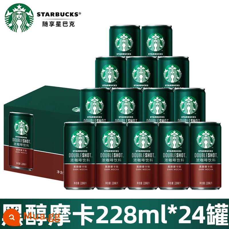 Starbucks Starbucks Xingbei rượu pha sẵn cà phê đồ uống 228ml * 24 cửa hàng hàng đầu chính thức hộp đầy đủ giá đặc biệt - [Hộp chính hãng] Rượu Mocha Đen 228ml*24 lon