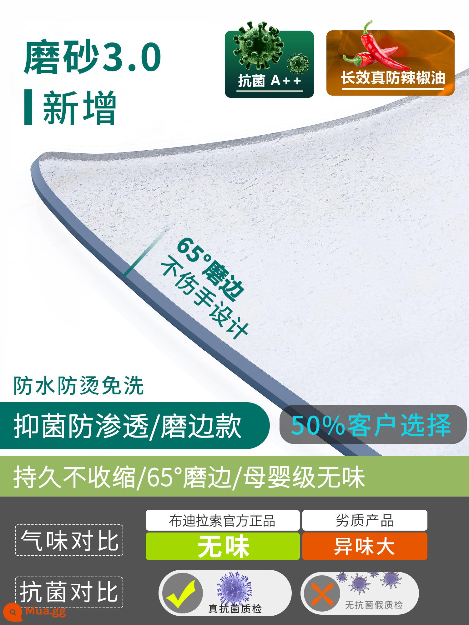 Trong Suốt Bàn Thảm Kính Mềm Khăn Trải Bàn Không Giặt Chống Thấm Nước Chống Dầu Chống Vảy PVC Tấm Pha Lê Bàn Cà Phê Máy Tính Để Bàn bộ Phim Bảo Vệ - [Chống vi khuẩn và chống thâm nhập] Cấp thực phẩm không mùi cạnh vát 65° mờ 3.0
