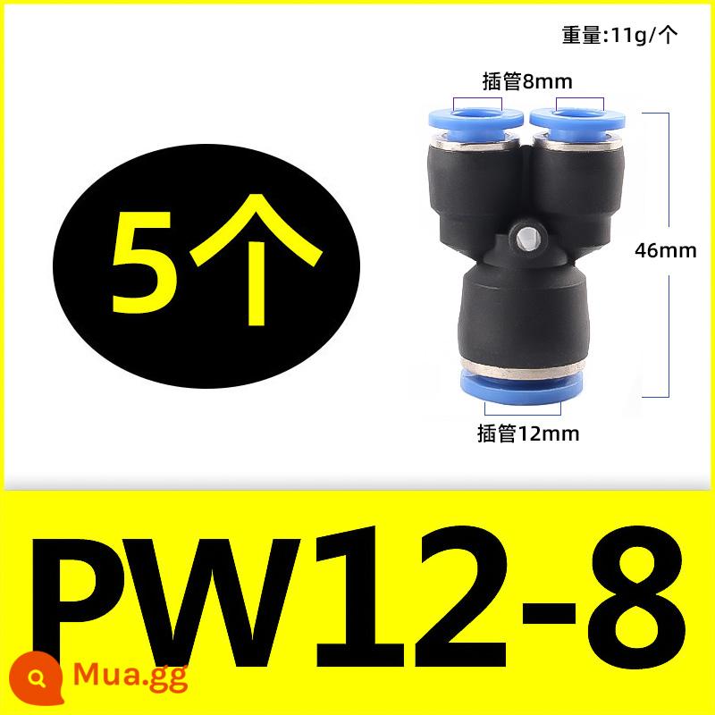 Đầu nối nhanh bằng khí nén PU thẳng qua PG PEG PW đường kính thay đổi PE PY ba chiều xả hơi cắm nhanh 4 6 8 10-8mm - PW12-8(5)