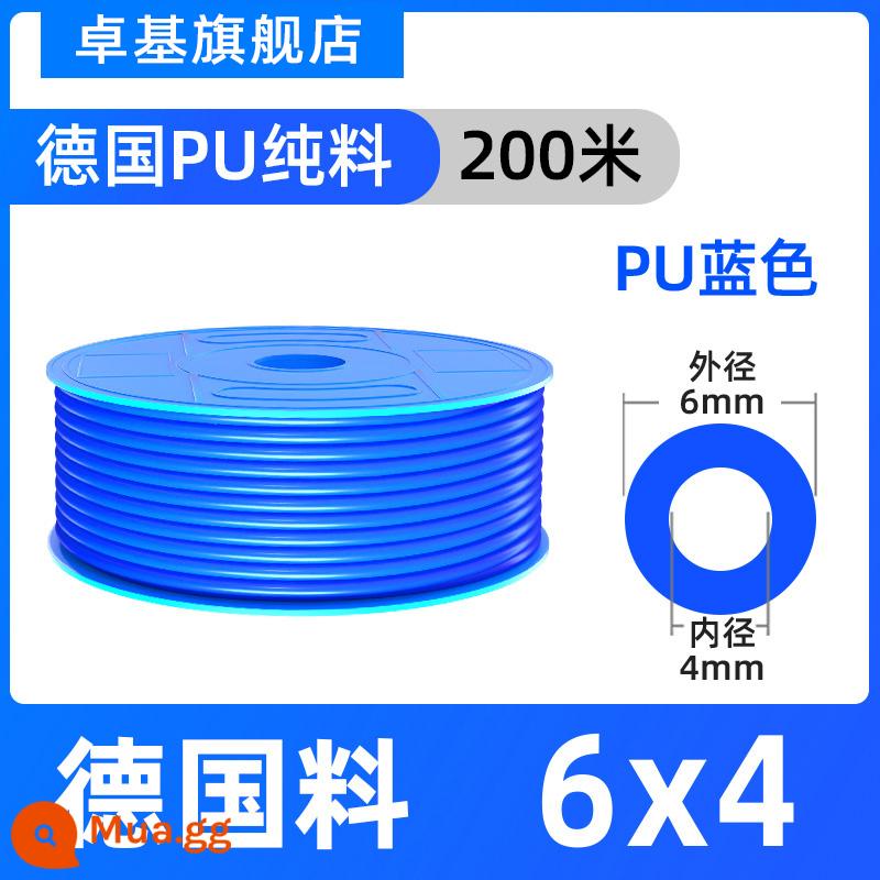 PU khí quản vòi cao cấp không khí chống cháy nổ máy bơm không khí 6/4/10/12/16/8mm ống khí nén trong suốt - 200 mét PU6X4 chất liệu Đức màu xanh