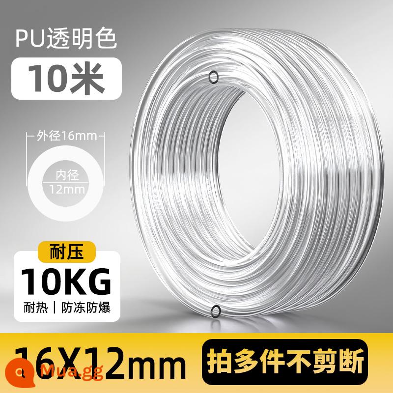 PU khí quản vòi khí nén máy bơm không khí khí quản cao áp 8*5/16/14/12/10/4/6/8mm khí quản - PU16*12 trong suốt đến 10 mét