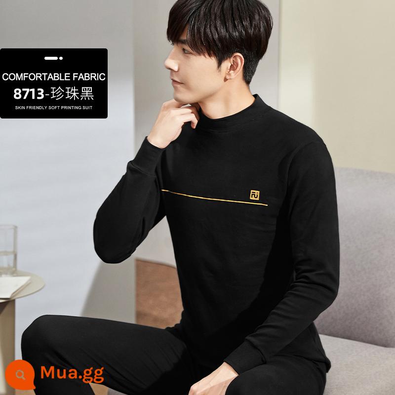 Bộ quần áo mùa thu cotton nguyên chất Ralph Lauren và quần vệ sinh dành cho thanh thiếu niên và quần áo mùa thu cho nam, áo len cotton, áo khoác sưởi mỏng - Bộ đơn (cổ giữa 713)