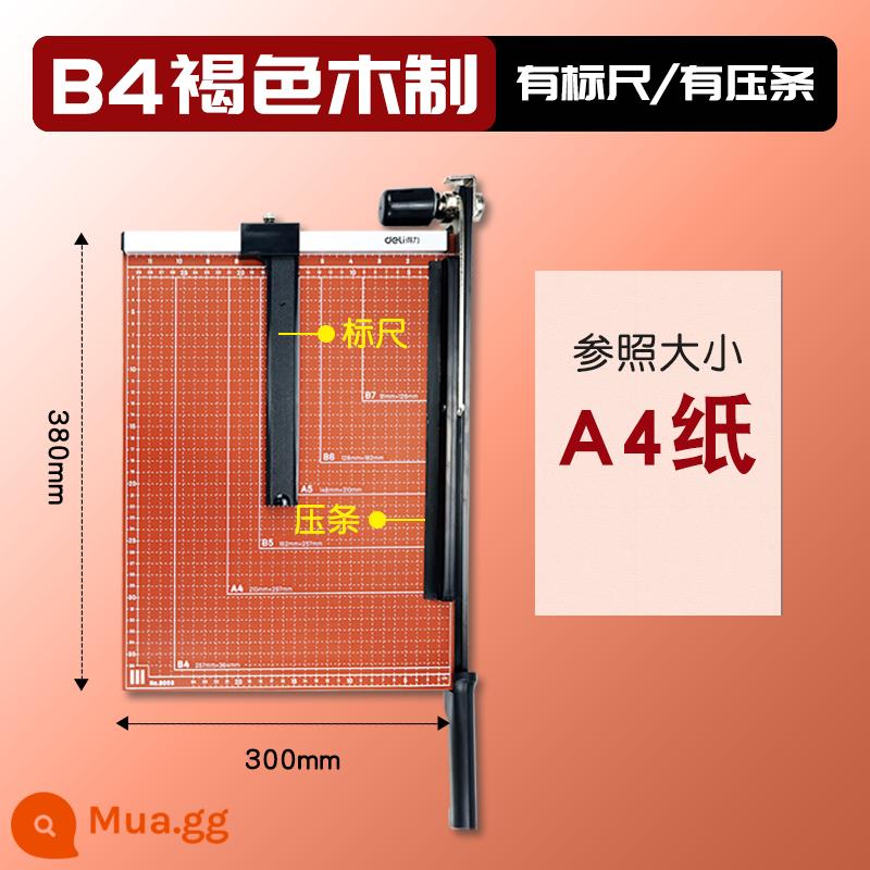 Máy cắt giấy a4 mạnh mẽ văn phòng với máy cắt giấy a3 máy cắt giấy ảnh máy cắt ảnh máy cắt giấy thủ công máy cắt chém nhỏ máy cắt cổng giấy dao cắt thủ công máy cắt hiện vật văn phòng - Gỗ B4 (khung gầm 380*300mm)/8003