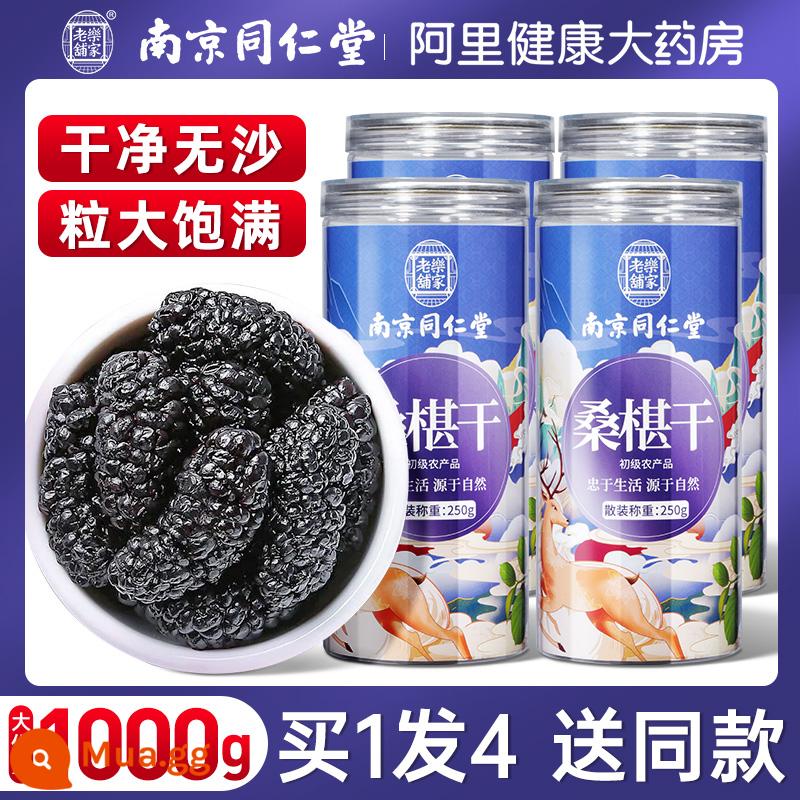 Trái cây khô dâu tằm Nam Kinh Tongrentang 500g dâu đen đặc biệt cửa hàng hàng đầu chính thức loại trà Tân Cương không rửa không cát - [Dâu tằm khô không cát] Mua 1 tặng 3, tổng cộng 1000g