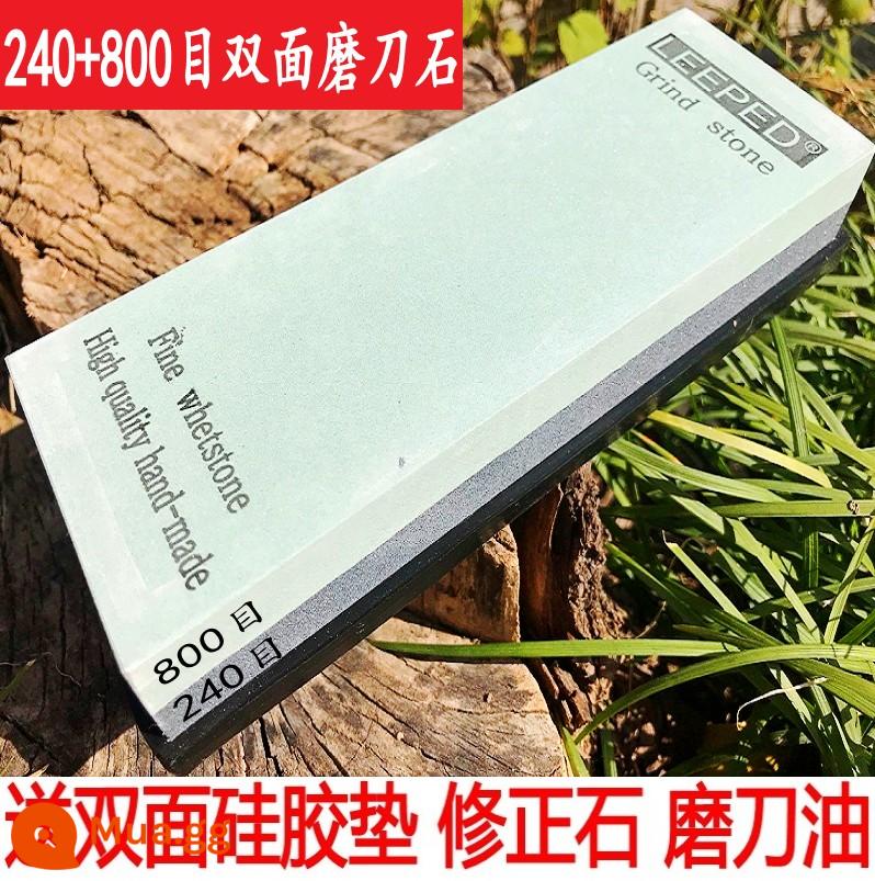 Chính Hãng 10000 Lưới Đá Mài Dao Chuyên Nghiệp 2 Mặt Màu Trắng Corundum Oilstone Đá Mài Dao Hộ Gia Đình Siêu Mịn Nhanh Mài Hiện Vật - Đá mài hai mặt 240/800 + đế silicon