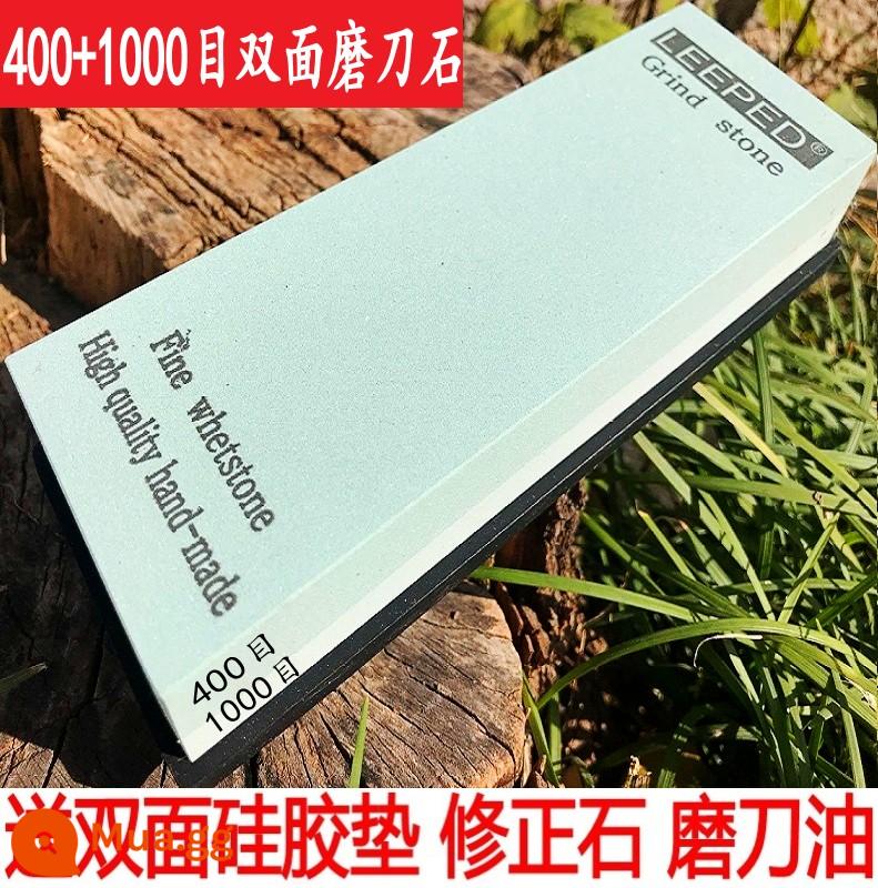 Chính Hãng 10000 Lưới Đá Mài Dao Chuyên Nghiệp 2 Mặt Màu Trắng Corundum Oilstone Đá Mài Dao Hộ Gia Đình Siêu Mịn Nhanh Mài Hiện Vật - Đá mài hai mặt 400/1000 + đế silicon