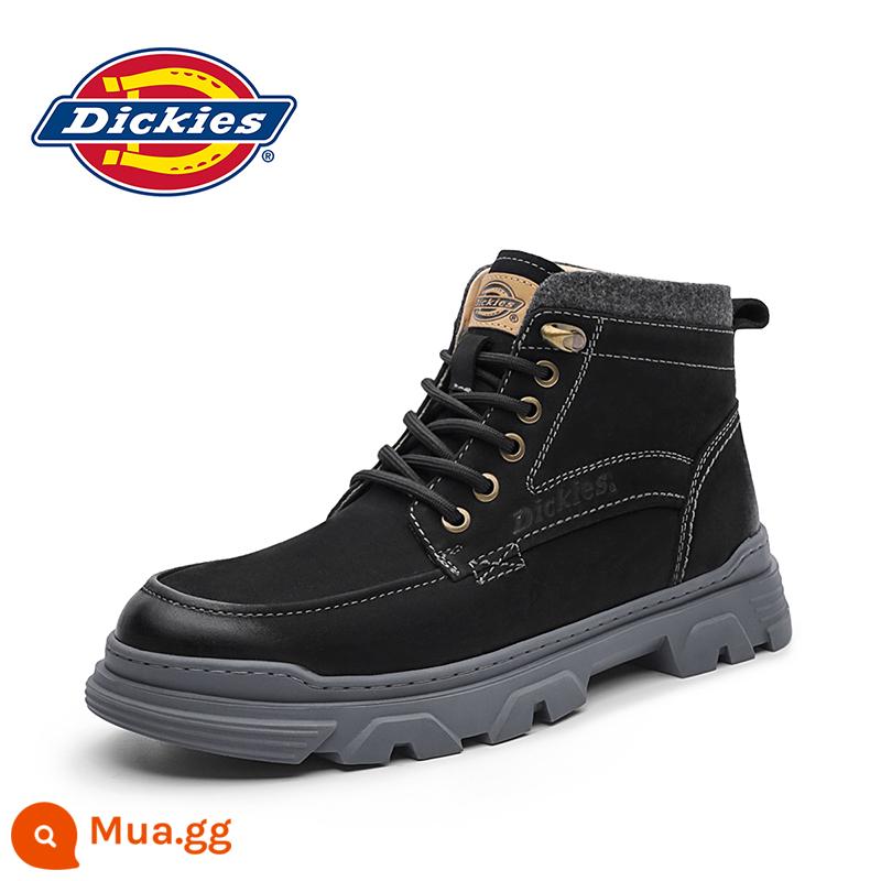 Dickies Martin Giày Bốt Nam Cao Cấp Mùa Đông Giày Cotton Plus Nhung Tuyết Giày Cổ Ngắn Nam Dụng Cụ Giày bốt Nam - đen