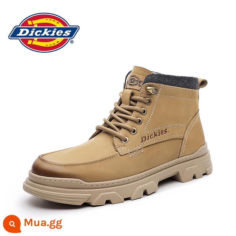 Dickies Martin Giày Bốt Nam Cao Cấp Mùa Đông Giày Cotton Plus Nhung Tuyết Giày Cổ Ngắn Nam Dụng Cụ Giày bốt Nam - Nâu nhạt