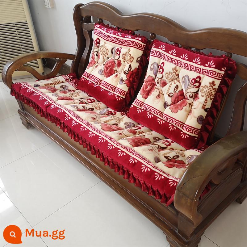 miễn phí vận chuyển mùa thu và mùa đông dày gỗ gụ sofa gỗ đệm sang trọng đệm đệm ghế sofa gỗ kết hợp chống trượt - dây tơ hồng Trung Quốc