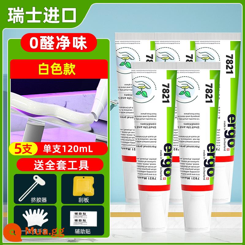 Mạnh mẽ phổ quát móng tay không chứa chất lỏng độ nhớt cao Nhập khẩu Thụy Sĩ dính tường kim loại gương gạch ốp chân tường phòng trang điểm kệ tường keo chống thấm đặc biệt keo dính đa chức năng mà không cần đục lỗ - [Bộ dụng cụ giá phải chăng] 5 gói - có thể dùng làm keo dán gạch