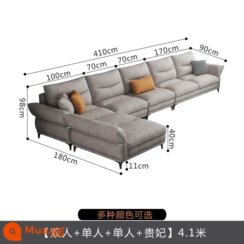 Sofa vải công nghệ vải Phong cách Ý tối giản phòng khách lưng cao căn hộ nhỏ hàng thẳng ba hoặc bốn người kem wabi-sabi - Đôi + đơn + đơn + phi tần 4,1 mét