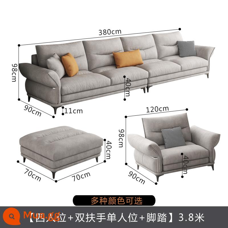 Sofa vải công nghệ vải Phong cách Ý tối giản phòng khách lưng cao căn hộ nhỏ hàng thẳng ba hoặc bốn người kem wabi-sabi - Chỗ để chân thẳng bốn chỗ 3,8+ chỗ để chân đôi