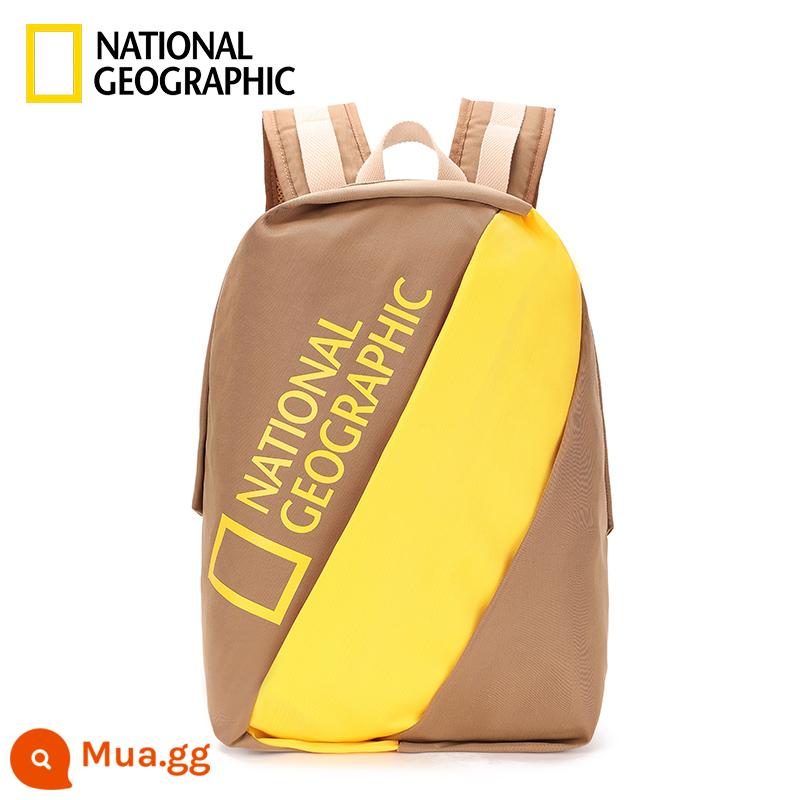 Balo National Geographic nữ học sinh cấp 3 học sinh cấp 2 máy tính 15.6 inch balo nam đi học màu gradient nhẹ nhàng huhu - Phiên bản giới hạn Khaki/Vàng!