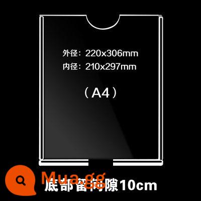 Khe cắm thẻ acrylic hai lớp Khe cắm A4 trong suốt hộp plexiglass giấy bảng hiển thị in UV tùy chỉnh được thực hiện - Để trống 10 cm ở dưới cùng của lớp đơn