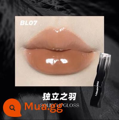 Li Meng Lip Men Black Feather Son môi Nữ Son bóng Gương Dưỡng ẩm Dưỡng ẩm Thu Đông Thích hợp cho Thương hiệu Tương đương Sinh viên Màu nude - BL07#Lông Độc Lập