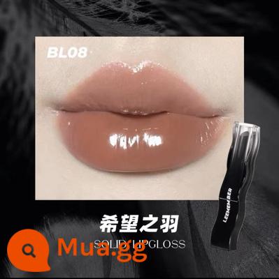 Li Meng Lip Men Black Feather Son môi Nữ Son bóng Gương Dưỡng ẩm Dưỡng ẩm Thu Đông Thích hợp cho Thương hiệu Tương đương Sinh viên Màu nude - BL08#Lông Hy Vọng