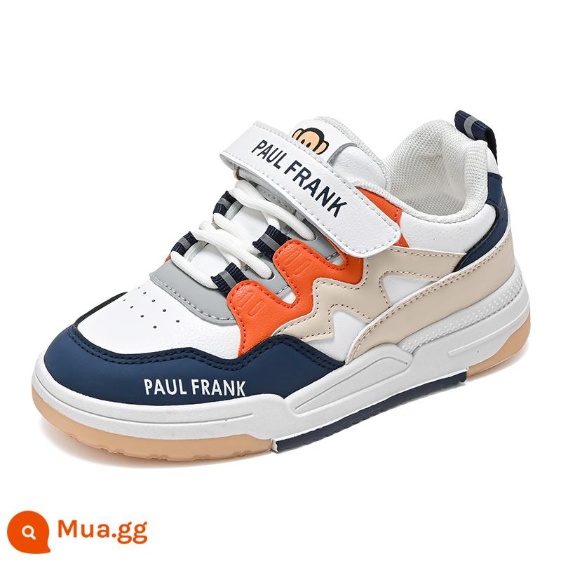 Khỉ Miệng Lớn Giày Trẻ Em Giày Sneaker Bé Trai Cổ Thấp Giày Mùa Xuân Mới 2022 Giày Thể Thao Bé Trai Giày Trẻ Em Nữ - Trắng/Xanh hải quân 23031