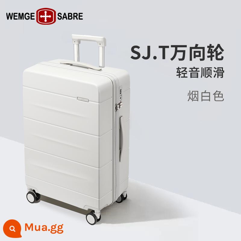 Quân đội Thụy Sĩ Dao mới vali nữ 20 inch xe đẩy Ốp lưng bánh xe đa năng im lặng lên máy bay vali vali mật khẩu hộp - Màu trắng khói (phiên bản cổ điển của bánh xe vạn năng Tubo của Mỹ)