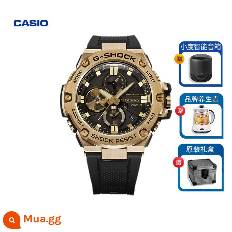 Đồng hồ CASIO nam GST Heart of Steel GSHOCK chính hãng năng lượng mặt trời Bluetooth Poseidon men GST400 - GST-B100GB-1A9PFT tặng kèm loa Xiaodu/bình sức khỏe/hộp quà chính hãng